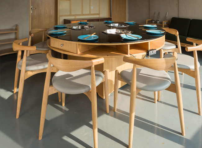 上魚(yú)河鮮火鍋餐廳桌椅卡座