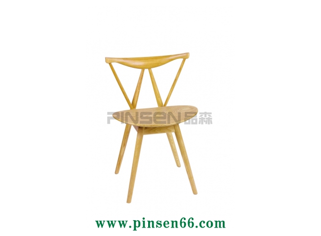 實(shí)木A字圓墊茶餐廳餐桌椅