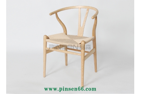 實(shí)木Y字餐椅休閑叉骨藤椅