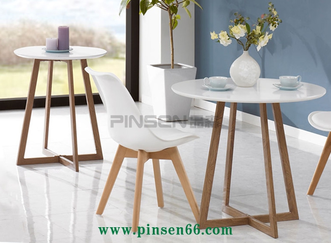 洽談圓桌椅組合實木宜家簡約北歐式休閑陽臺接待咖啡廳餐桌椅 咖啡廳桌椅