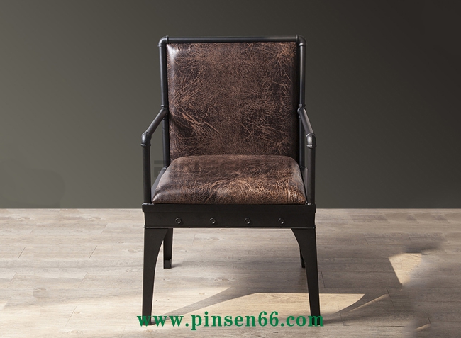 美式工業(yè)風鐵藝酒吧雙人沙發(fā)椅咖啡廳餐卡座