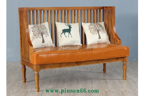 歐式古典實(shí)木軟包卡座卡座沙發(fā)