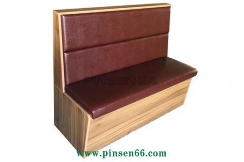 軟包梯形實木餐廳卡座沙發(fā)